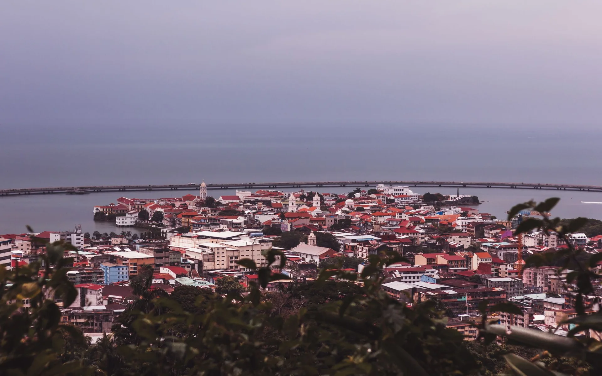 Vista aérea de Casco Viejo, na costa do Panamá